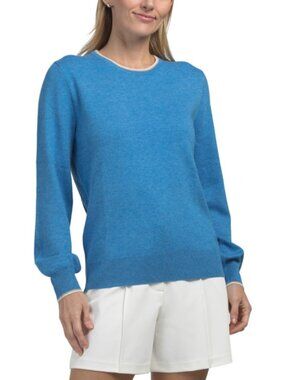 Peter Millar Coolspun Cotton Blend Crew Neck Top Blue S